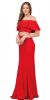 Main image of Off-shoulder Flounce Top Two Piece Long Prom Dress